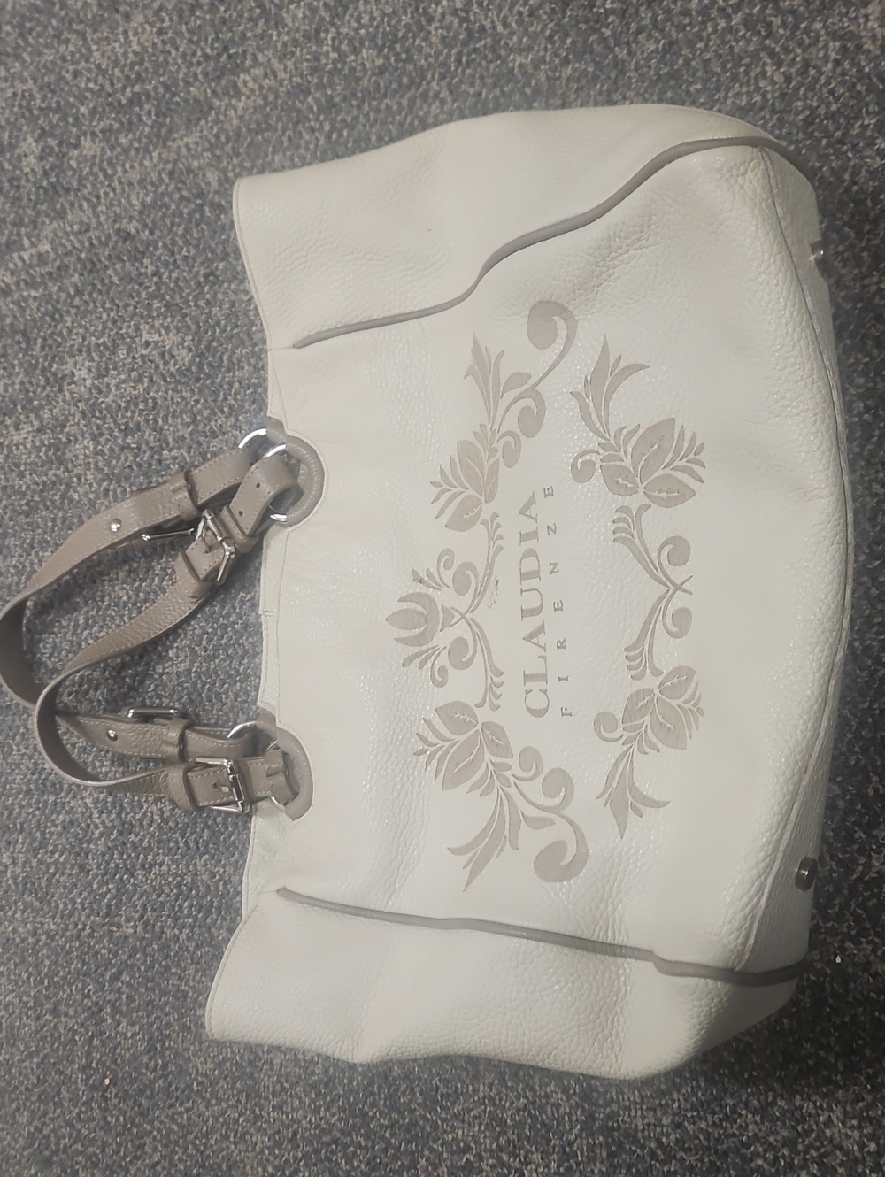 CLAUDIA Firenze Cream Floral-Print Shoulder Bag